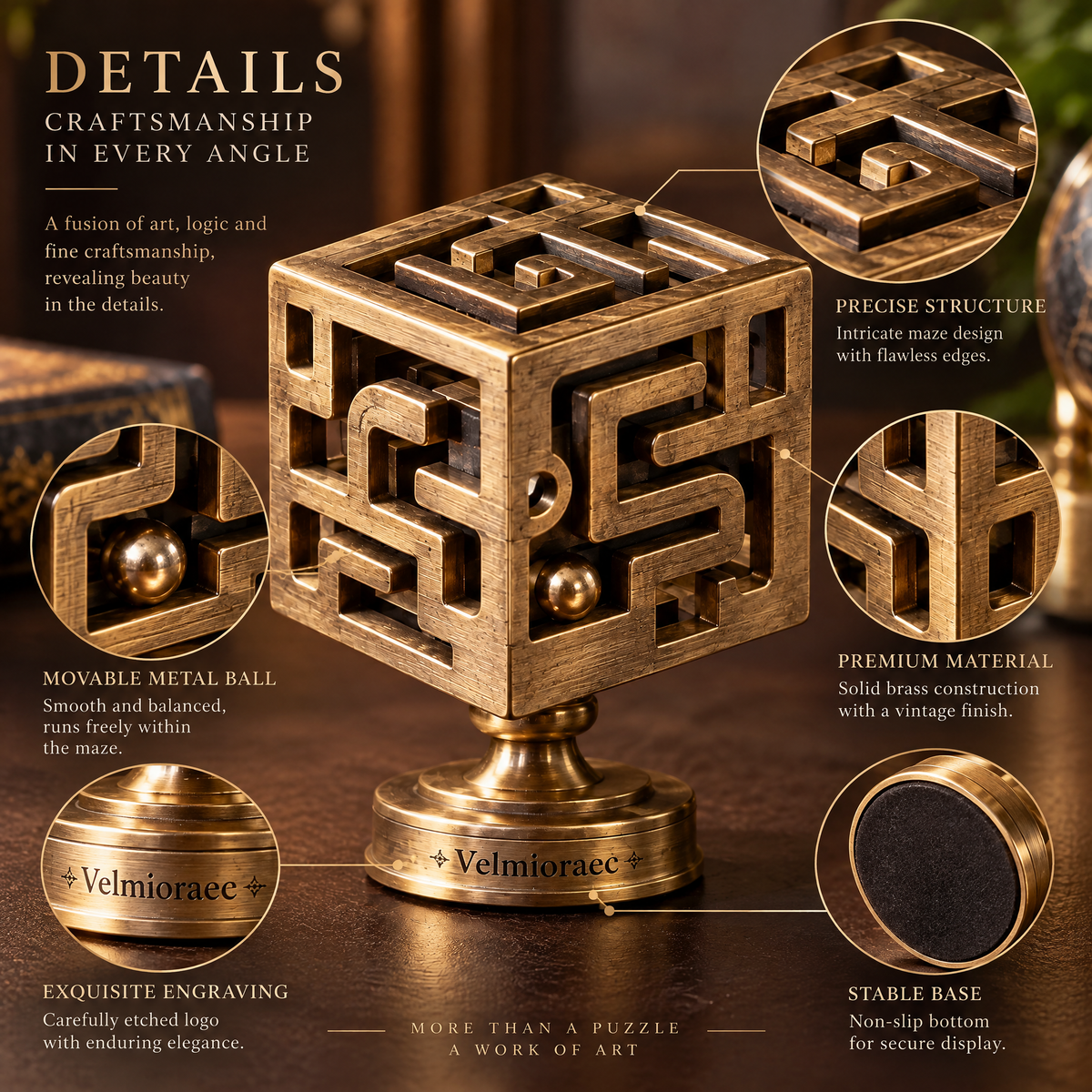 Velmioraec™ Meander Cube Sculpture