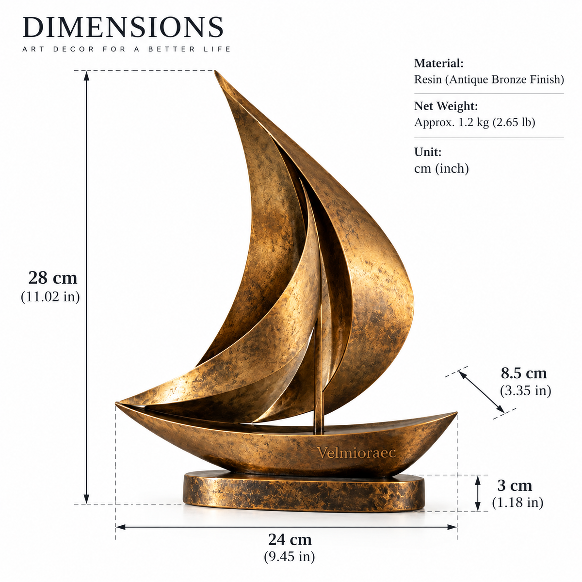 Velmioraec™ Fairwind Sailboat Sculpture