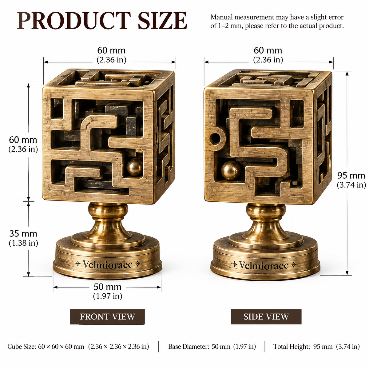 Velmioraec™ Meander Cube Sculpture